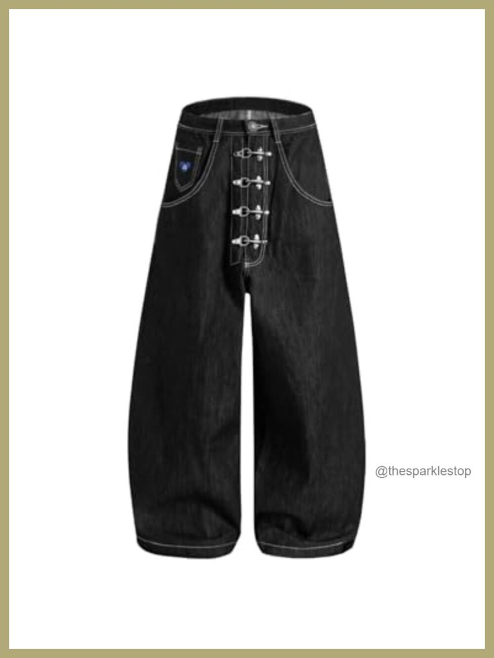 Aelfric Eden Metal Button Raw Denim Barrel Jeans Baggy Wide Leg Y2K Streetwear